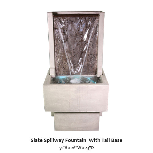 Elegant Slate Fountain with Impressive Tall Base