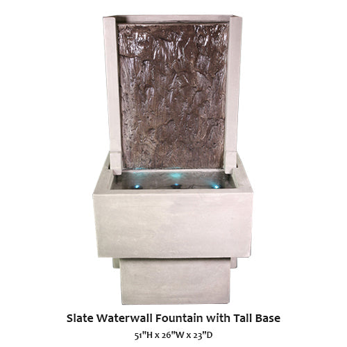 Elegant Slate Fountain with Impressive Tall Base