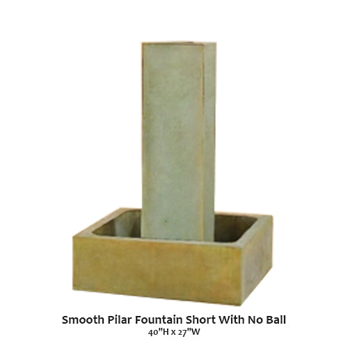 Elegant Short Smooth Pilar Fountain Without Ball