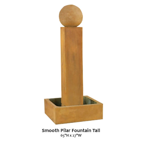 Elegant Tall Smooth Pilar Fountain