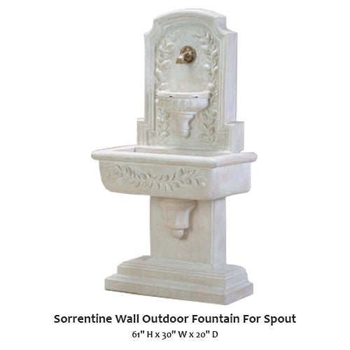 Elegant Sorrentine Wall Outdoor Fountain with Charming Spout