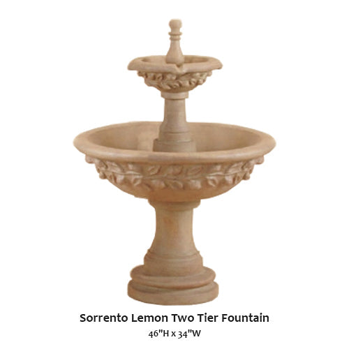 Elegant Sorrento Lemon Double-Tier Fountain