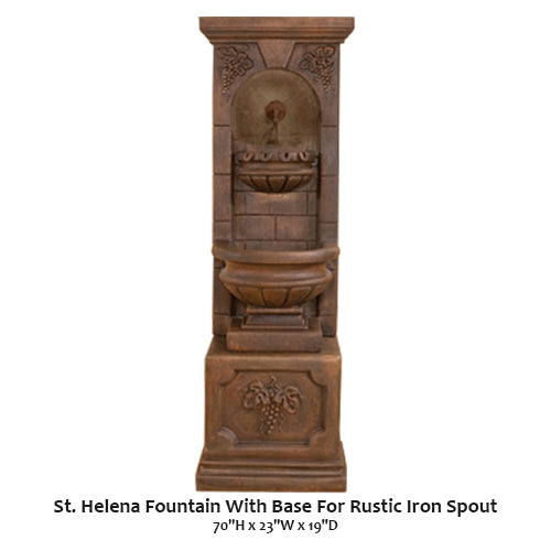 Charming St. Helena Fountain with Elegant Base and Rustic Iron Spout