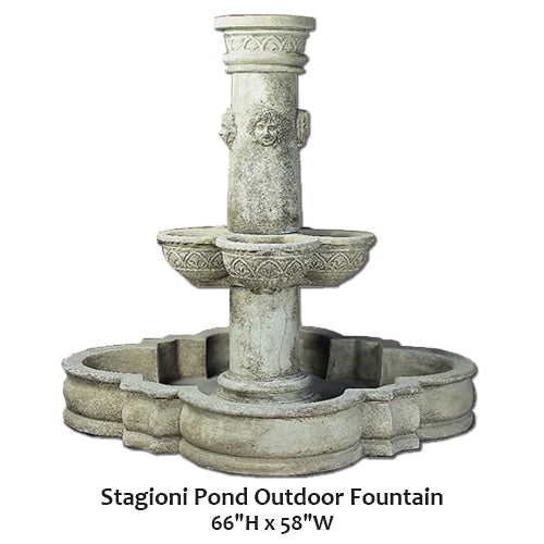 Serene Stagioni Outdoor Pond Fountain for Tranquil Garden Ambiance