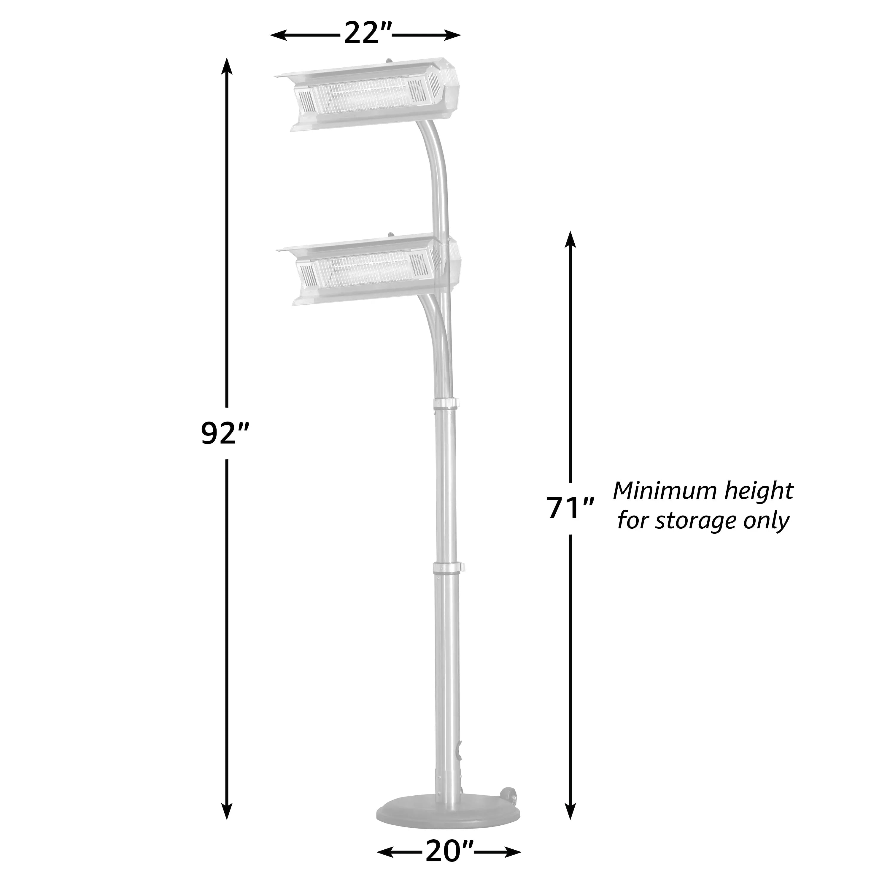 Fire Sense Stainless Steel Telescoping Offset Pole Mounted Infrared Patio Heater | 02117