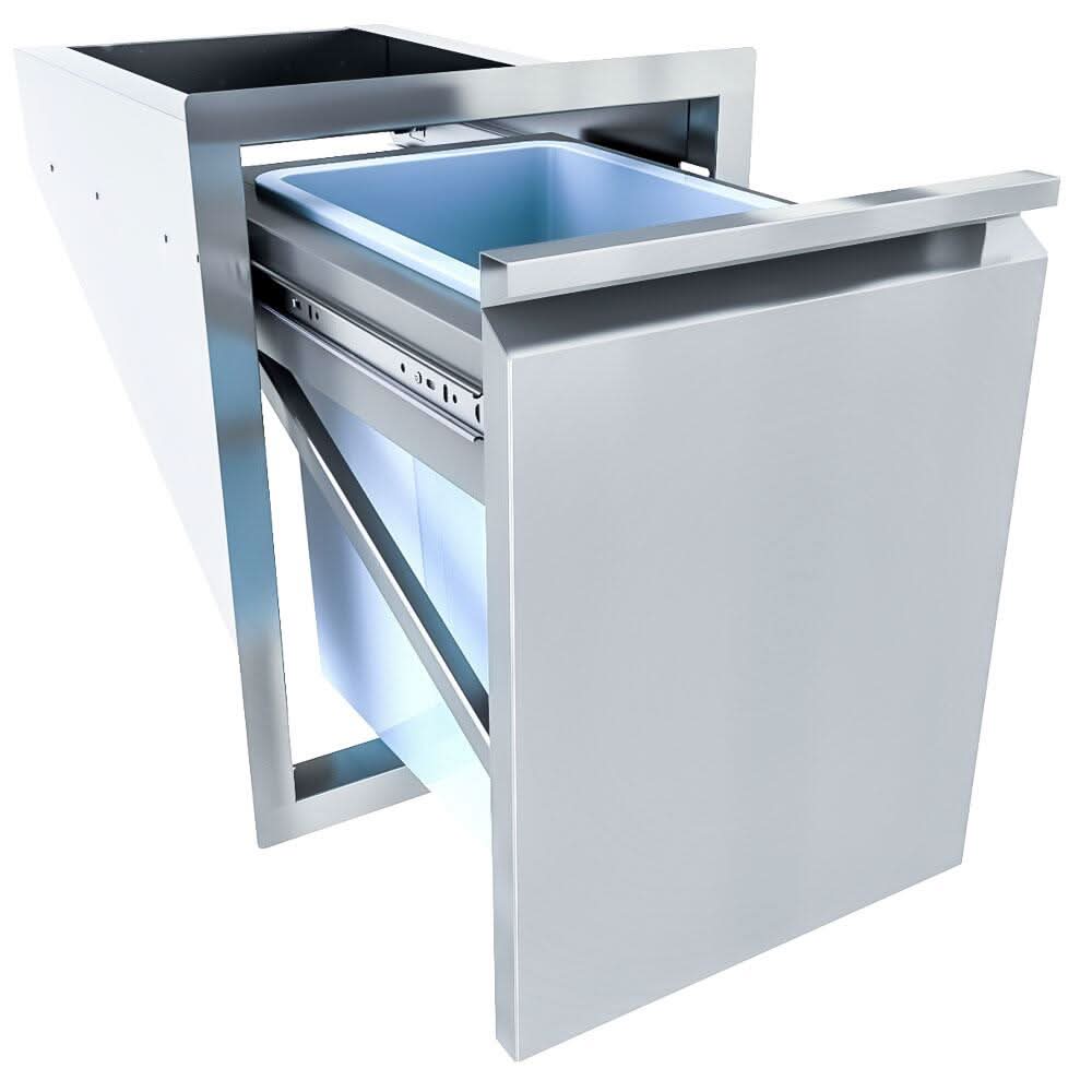 Sunstone 16 Inch Aruba Series Large Trash Drawer with an ABS Trash Bin Included - ARU-16TRD