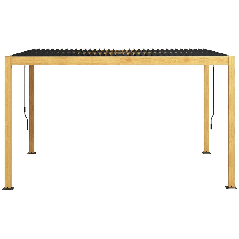 Outsunny Aluminum Louvered Pergola with Adjustable Roof, 10' x 13' Hardtop Gazebo for Patio, Deck, Garden, Yard, Beach