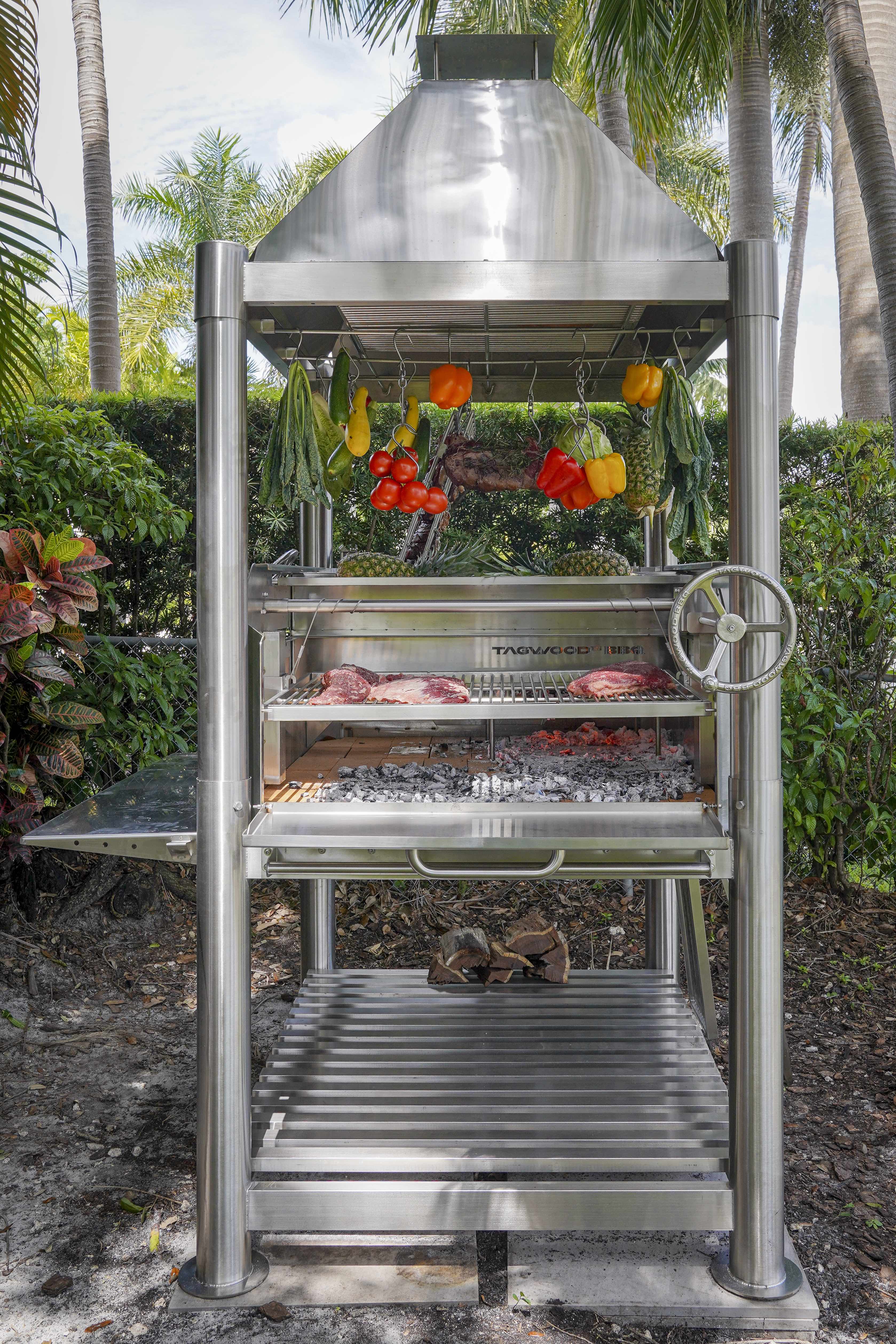 Tagwood BBQ Argentine Santa Maria Wood Fire & Charcoal Gaucho Grill all Stainless Steel | BBQ12SS