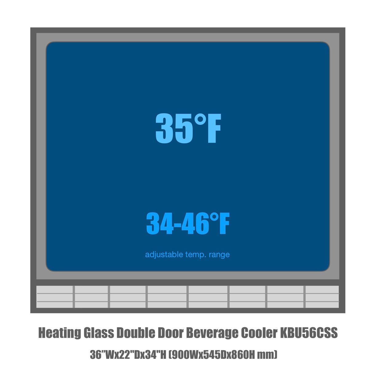 KingsBottle 36" Outdoor Beverage Refrigerator 2 Door For Home - KBU56ASD