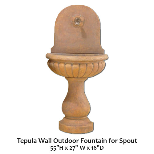 Elegant Tepula Outdoor Wall Fountain with Spout
