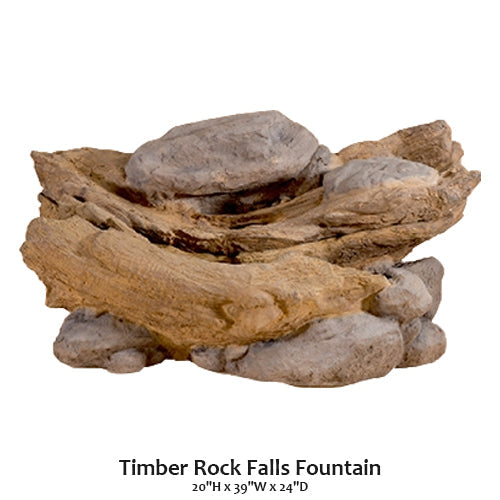 Enchanting Timber Rock Falls Water Fountain