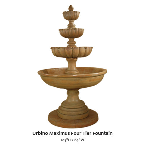 Elegant Urbino Maximus Four-Tier Water Feature