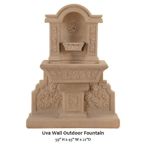 Elegant Uva Wall Outdoor Fountain for a Serene Garden Ambiance