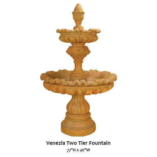 Giannini Garden Elegant Venezia Two-Tier Water Fountain