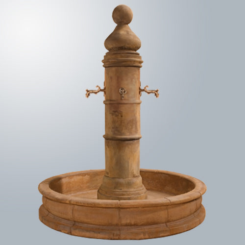 Giannini Garden Elegant Ventoux Fountain with 66" Round Pond and Stunning Bronze Spouts
