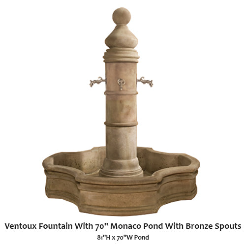 Giannini Garden Stunning Ventoux Pond Fountain with a Majestic 70" Round Pond
