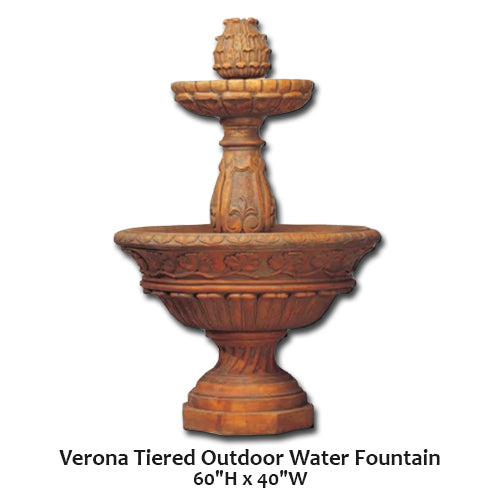 Giannini Garden Elegant Verona Tiered Outdoor Water Fountain for a Tranquil Garden Ambiance