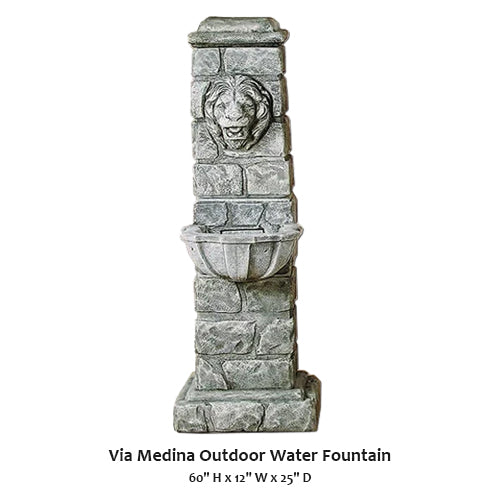 Giannini Garden Serene Via Medina Outdoor Water Fountain for a Tranquil Garden Experience