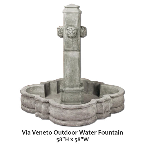 Giannini Garden Elegant Via Veneto Outdoor Water Fountain for Tranquil Gardens