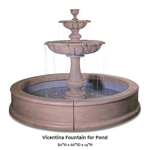 Giannini Garden Elegant Vicentina Fountain with Serene Pond