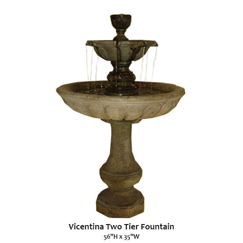 Giannini Garden Elegant Vicentina Two-Tier Water Fountain for Stunning Outdoor Decor