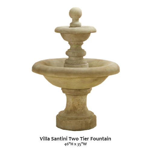 Giannini Garden Elegant Villa Santini Double-Tiered Fountain