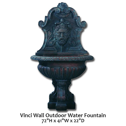 Giannini Garden Elegant Vinci Outdoor Wall Water Fountain