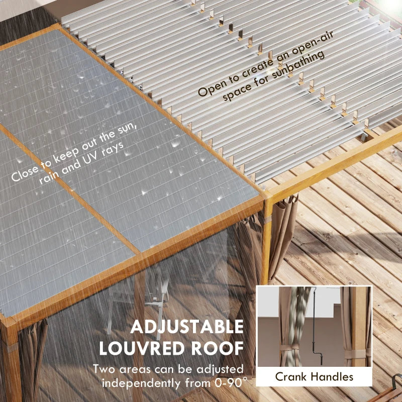 Outsunny 12' x 19' Aluminum Pergola with Adjustable Louvered, Outdoor Pergola