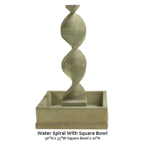 Giannini Garden Elegant Water Spiral with Contemporary Square Bowl