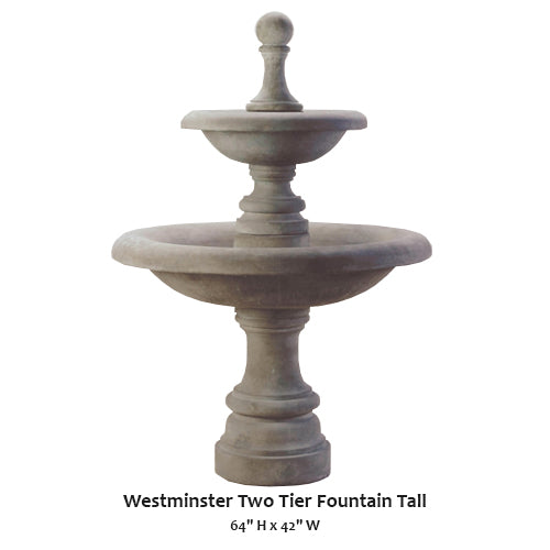 Giannini Garden Elegant Tall Two-Tier Westminster Fountain