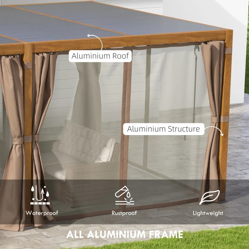 Outsunny 12' x 19' Aluminum Pergola with Adjustable Louvered, Outdoor Pergola