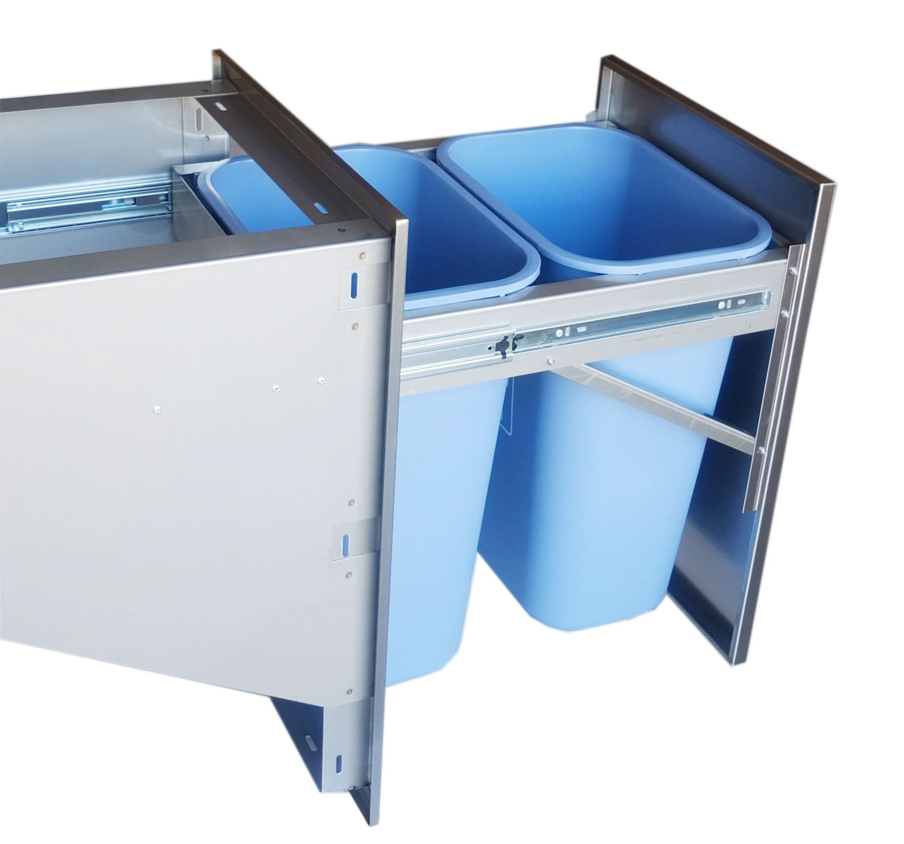 Sunstone 20"x27" Beveled Frame Trash Drawer w/Two Trash Bins - BA-TRD2027