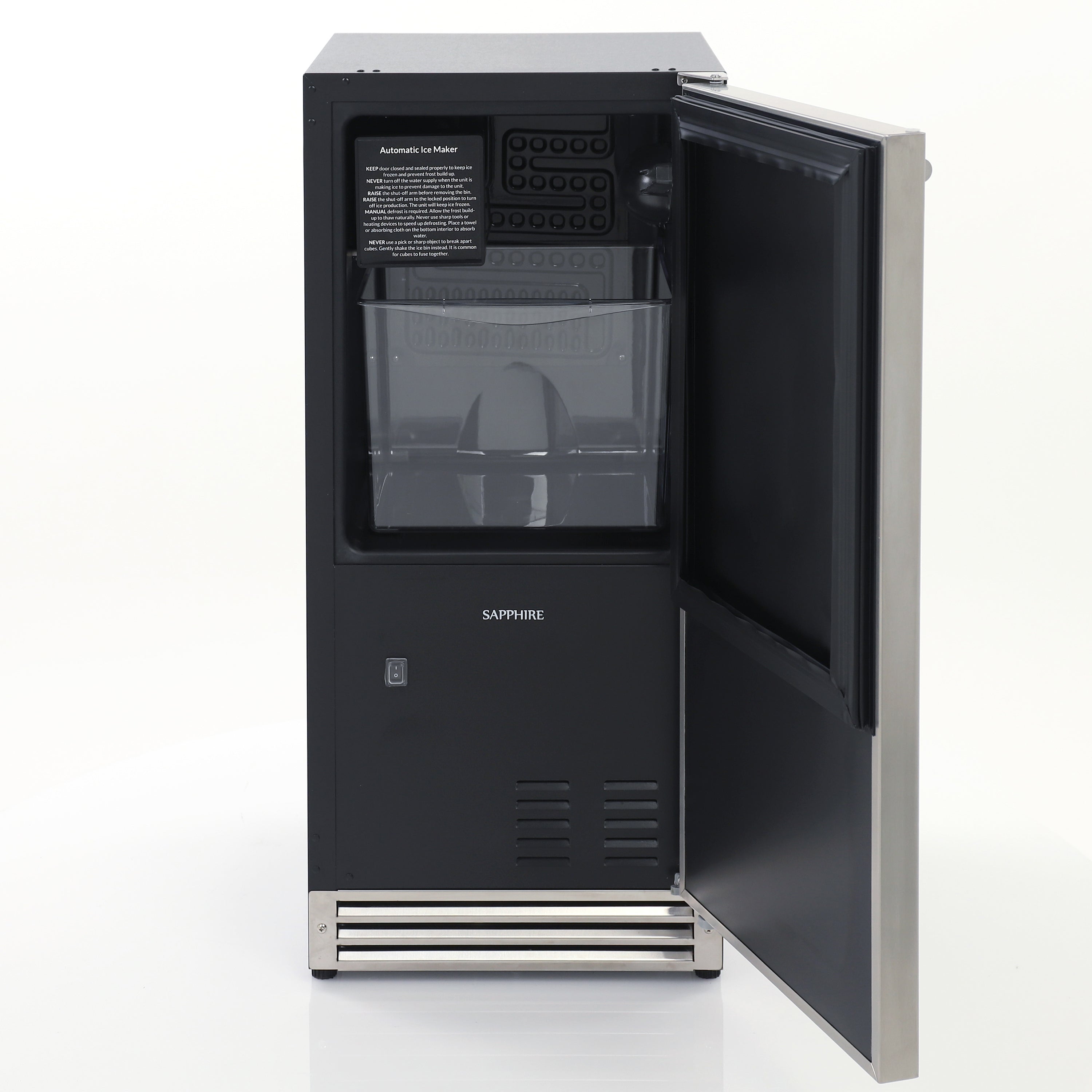Sapphire Appliances Sapphire Series 3 15" Indoor/Outdoor Premium Crescent Cube Ice Maker