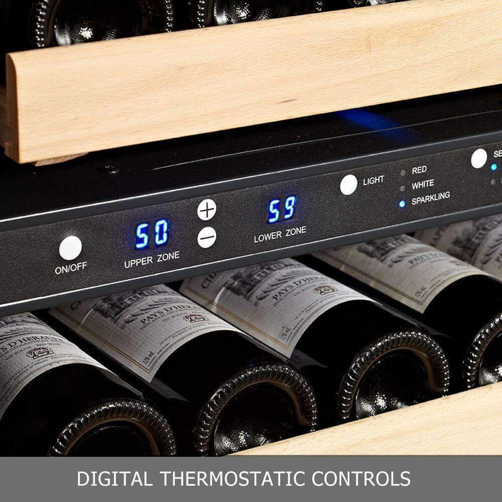 KingsBottle 24" Upright Dual Zone Wine Fridge For Home 100 Bottle - KBU100DX
