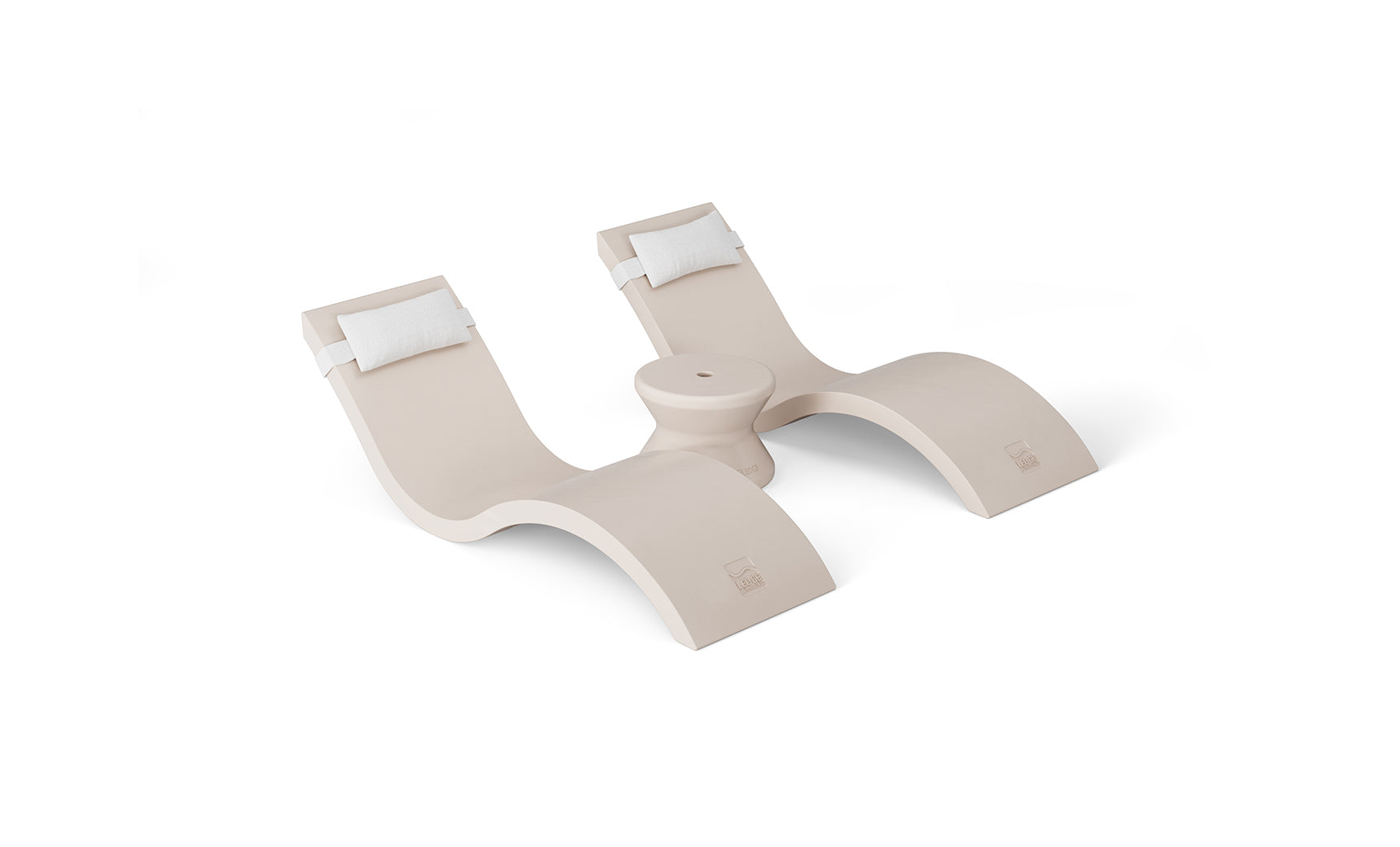 Ledge Signature Chaise Headrest Pillow and Side Table In-Pool Set
