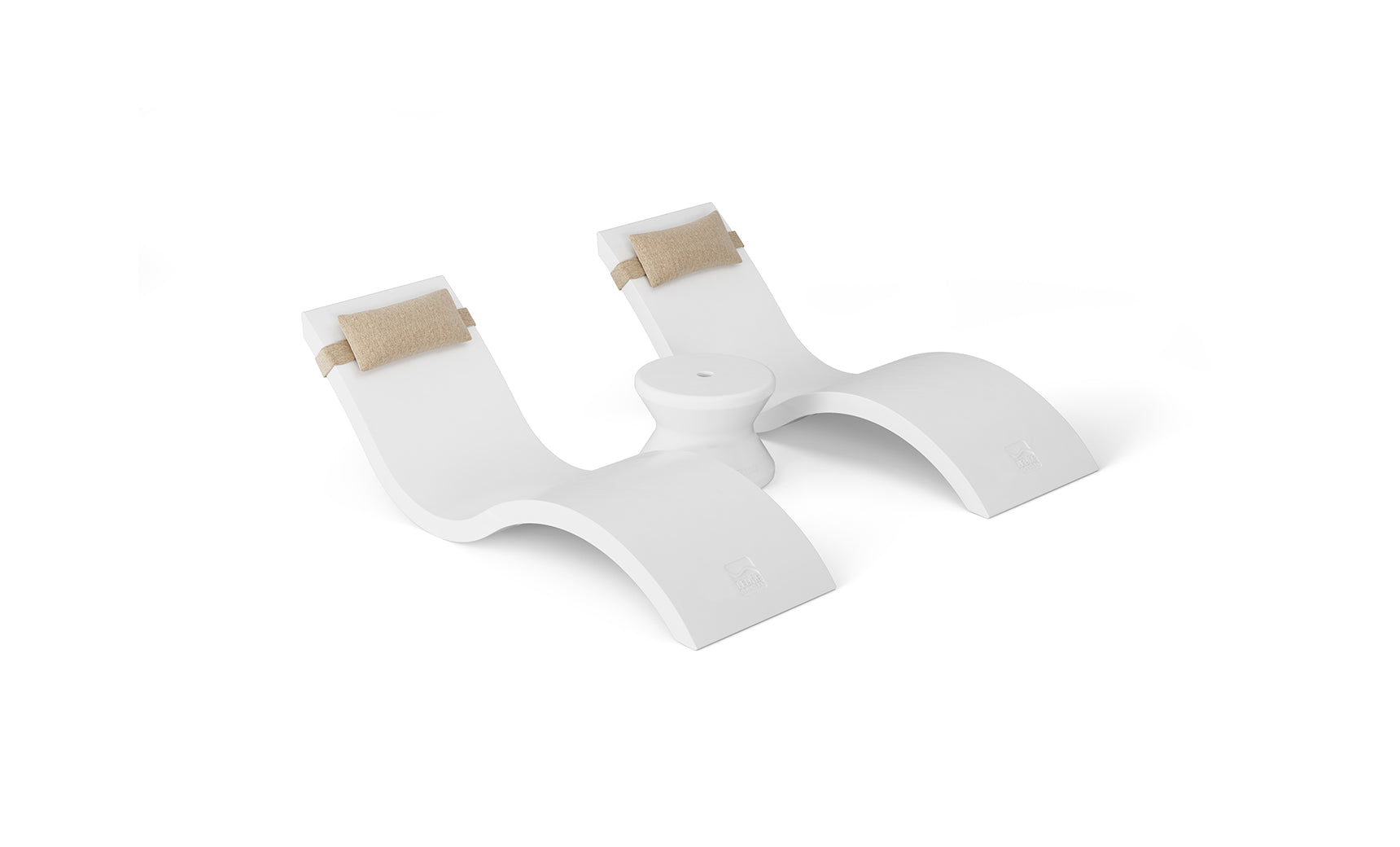Ledge Signature Chaise Headrest Pillow and Side Table In-Pool Set