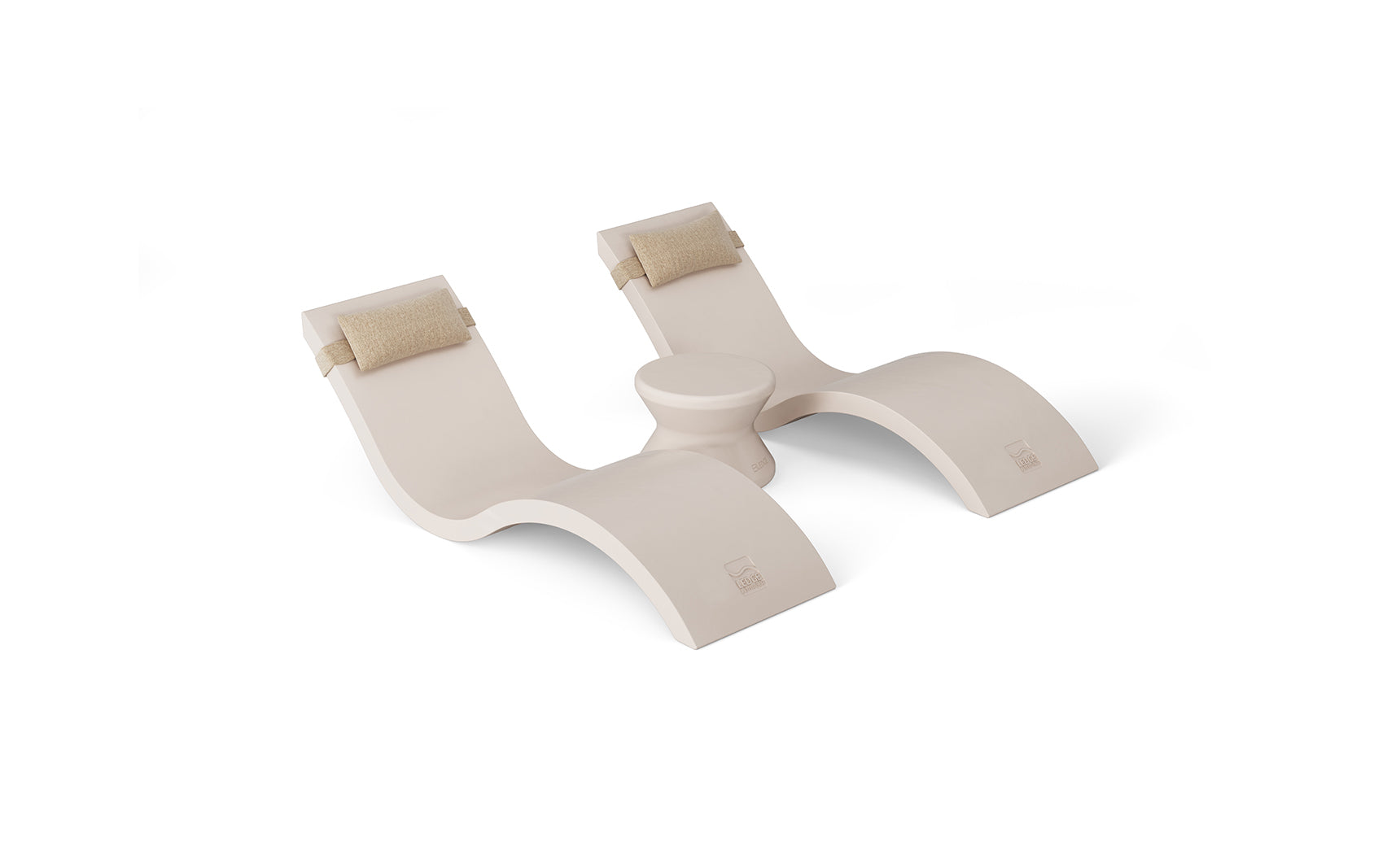 Ledge Signature Chaise Headrest Pillow and Side Table In-Pool Set