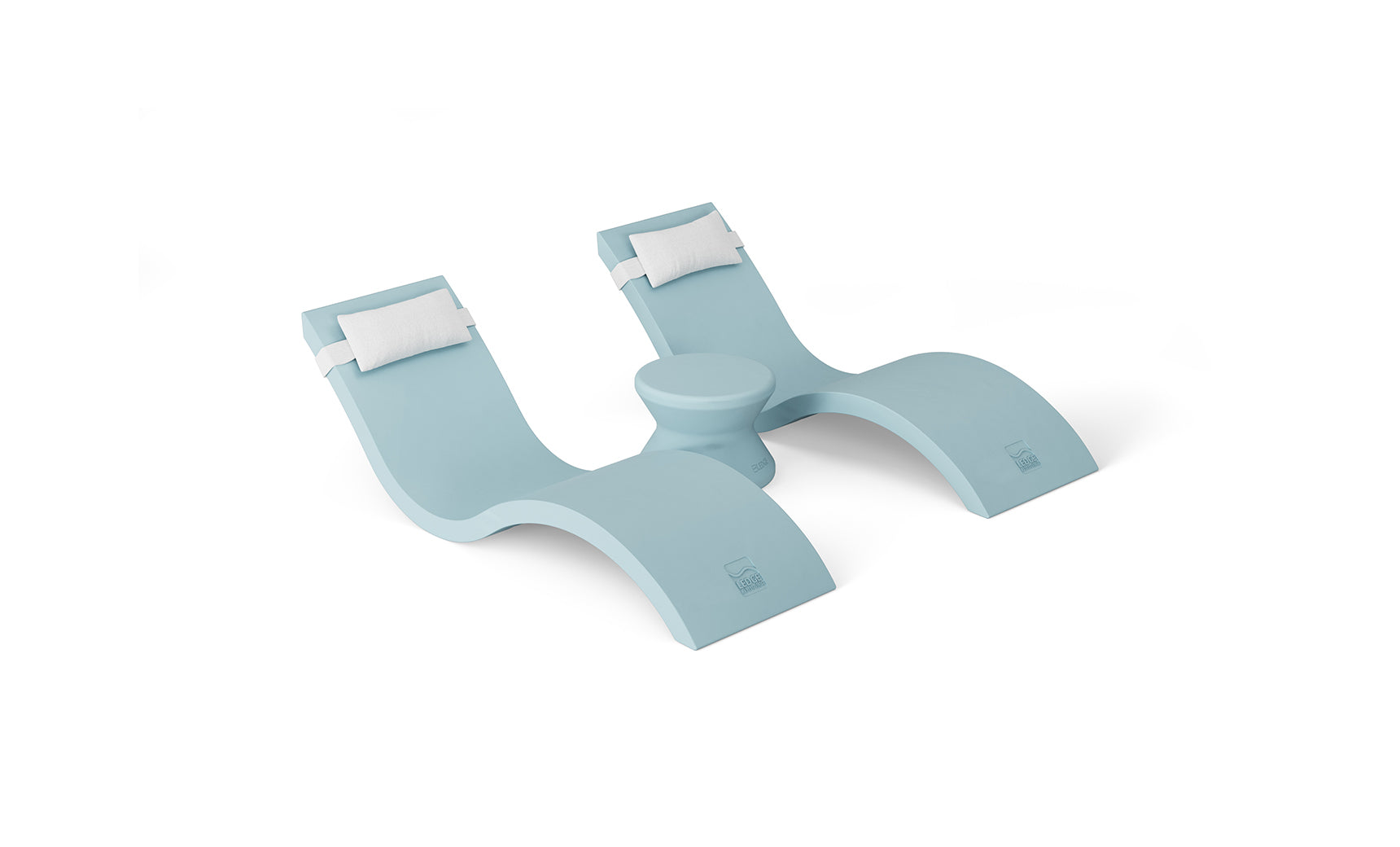 Ledge Signature Chaise Headrest Pillow and Side Table In-Pool Set
