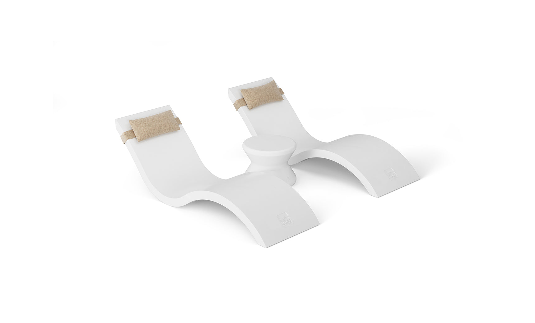 Ledge Signature Chaise Headrest Pillow and Side Table In-Pool Set