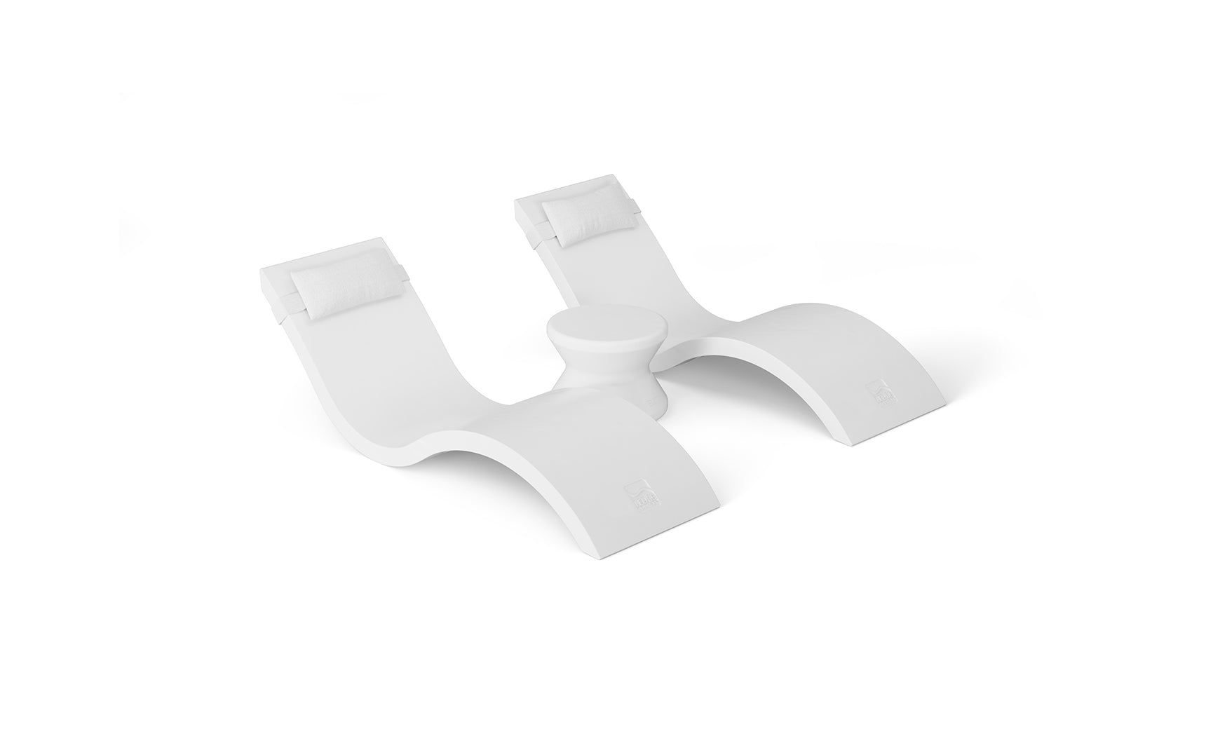 Ledge Signature Chaise Headrest Pillow and Side Table In-Pool Set