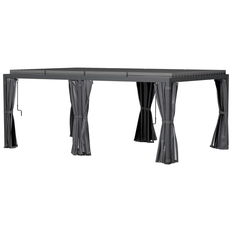 Outsunny 12' x 19' Aluminum Pergola with Adjustable Louvered, Outdoor Pergola