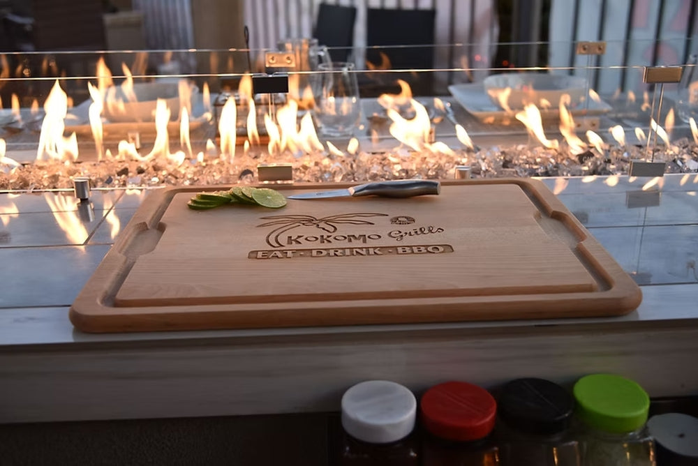 KoKoMo Bermuda BBQ Island with Oversized TV & Firepit