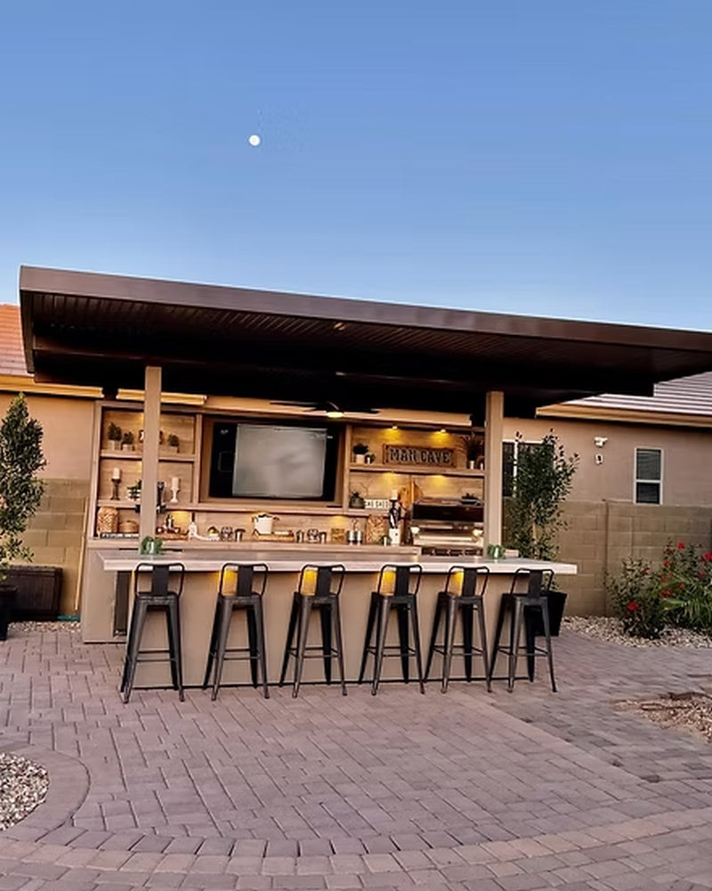 KoKoMo Fantasy Island 20' x 20' Luxury BBQ Entertainment Pavilion with 70" TV