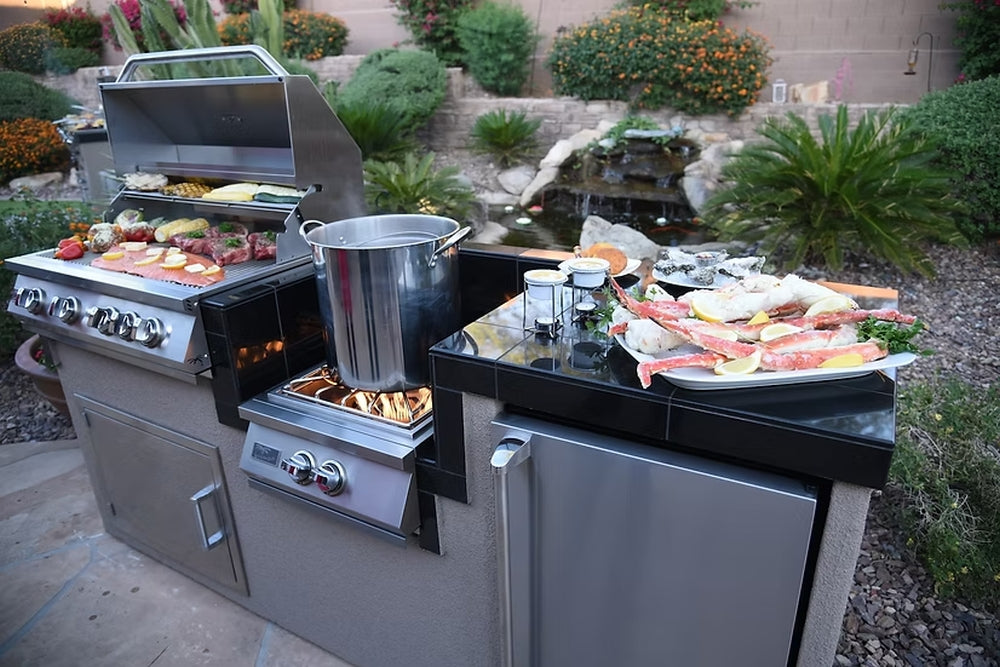 KoKoMo Power Burner 4-Burner 32" Built-In BBQ Grill Island Kitchen Package