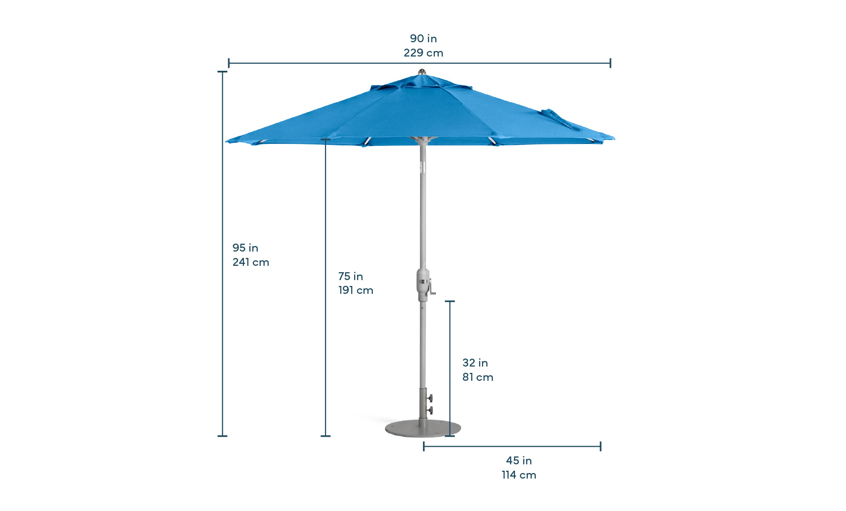 Ledge 7.5' Octagon Signature 360° Tilt Umbrella