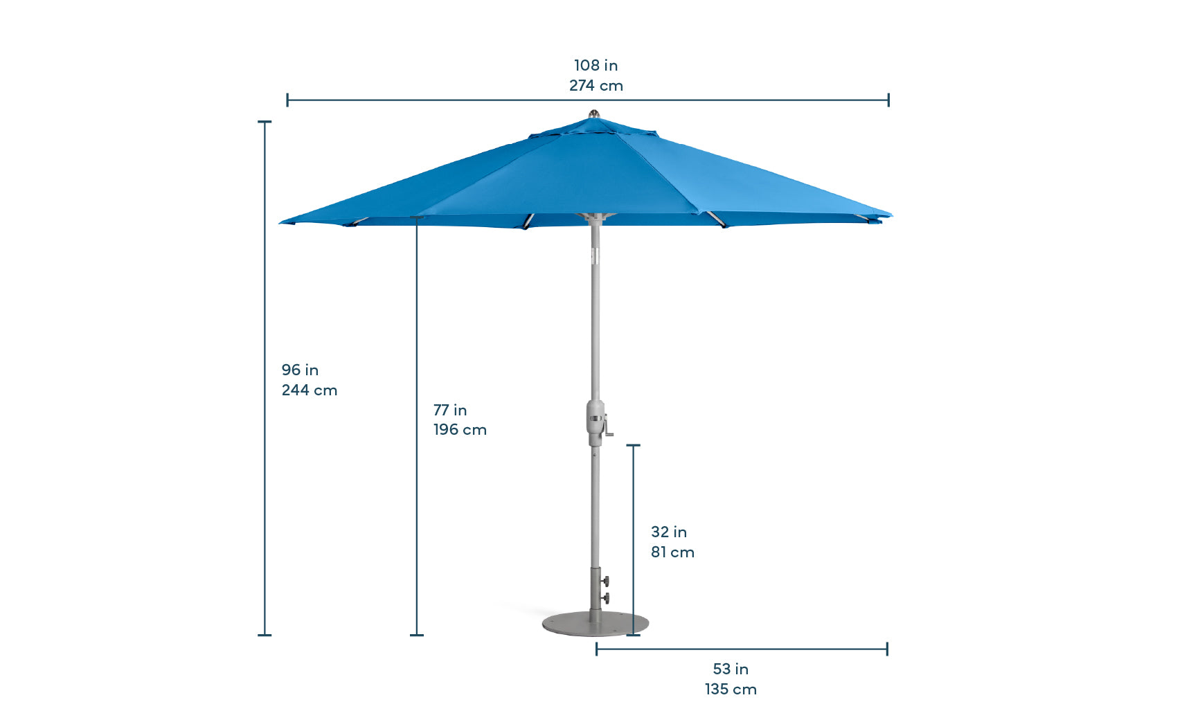 Ledge 9' Octagon Signature 360° Tilt Umbrella
