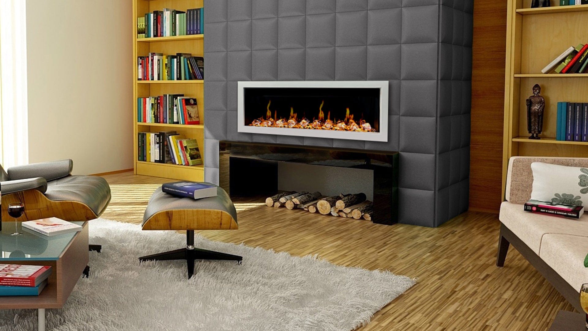 Litedeer Homes Gloria II 68-inch Seamless Push-in Electric Fireplace ZEF68X