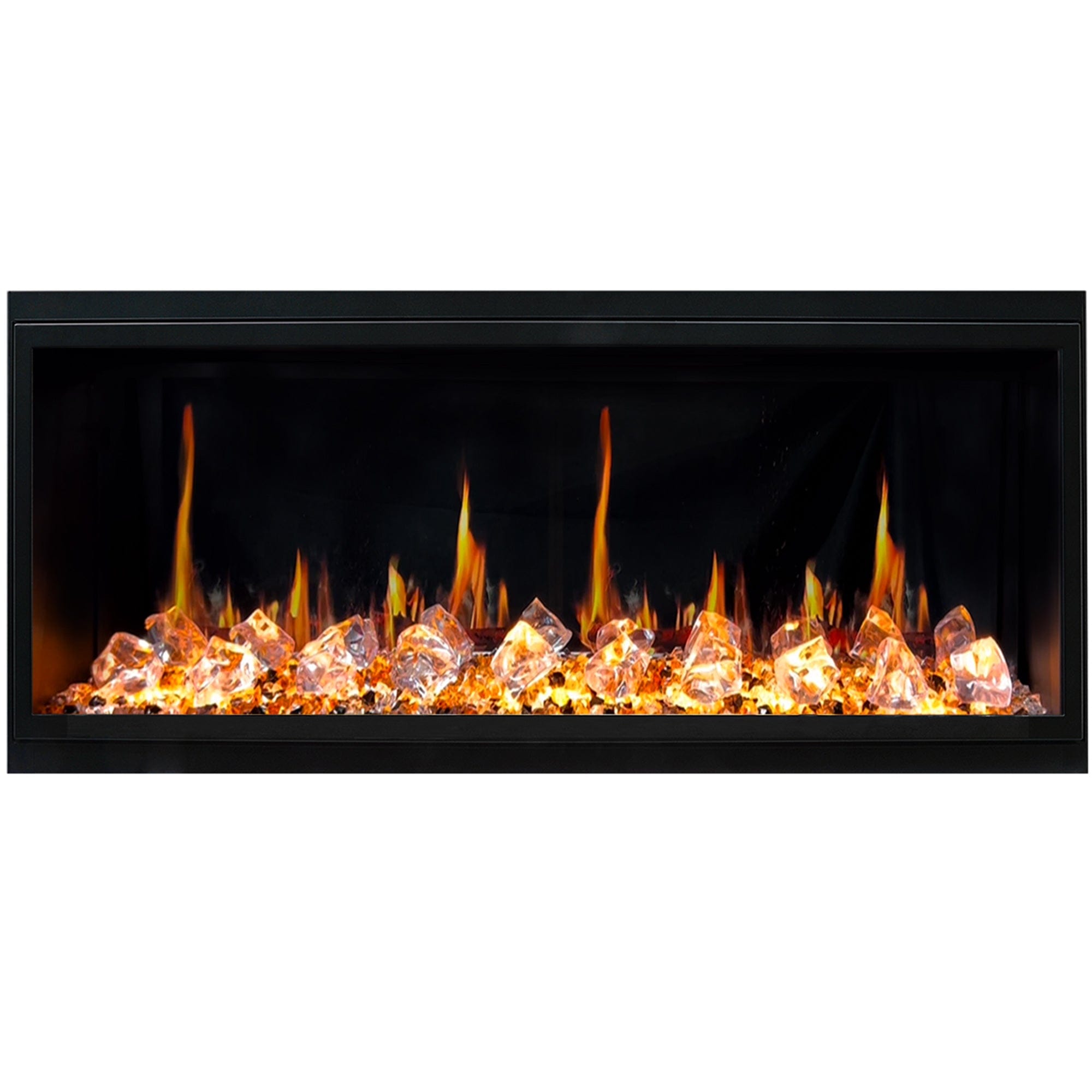 Litedeer Homes Latitude 45-inch Ultra Slim Built-in Electric Fireplace with Acrylic Crushed Ice Rocks ZEF45XC