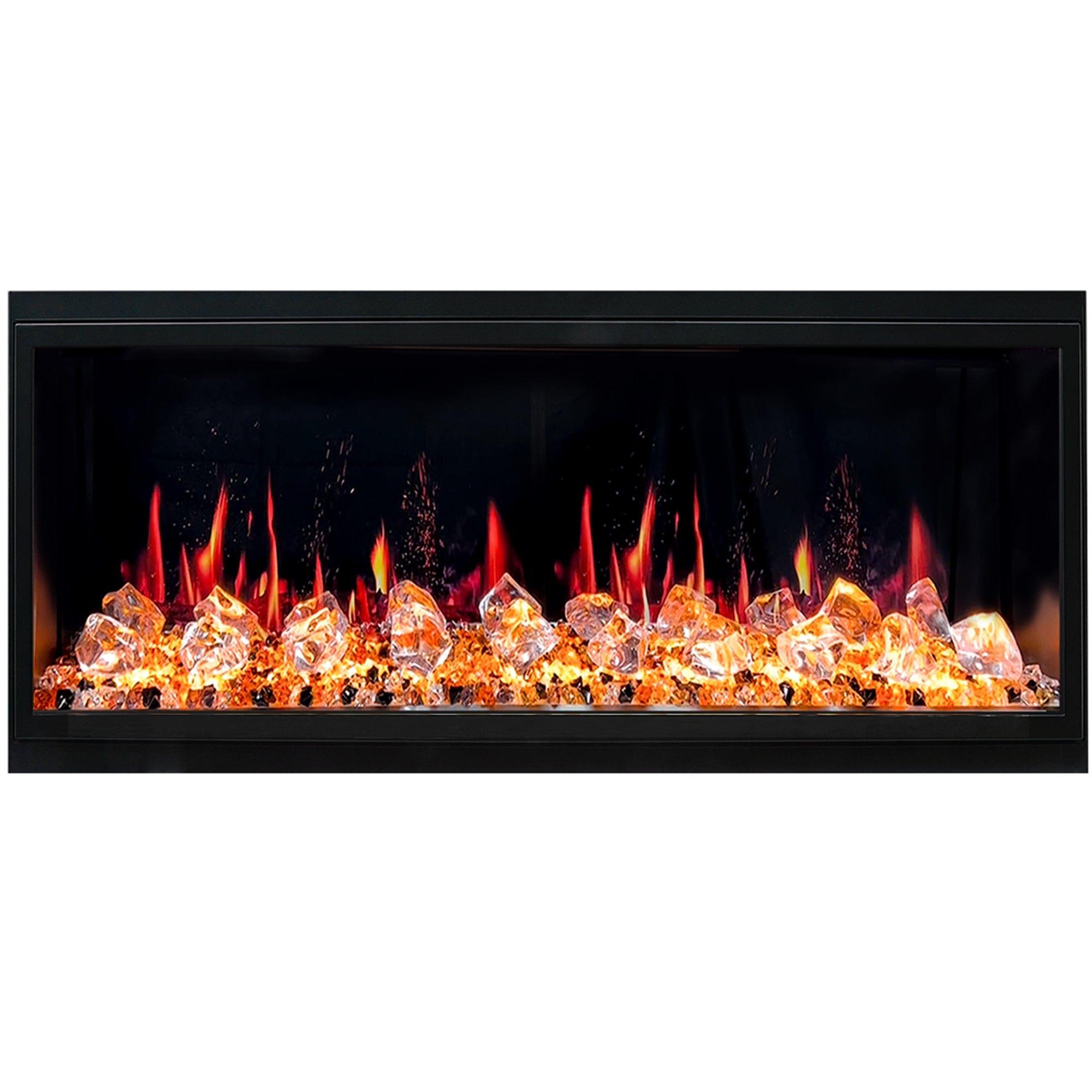 Litedeer Homes Latitude 45-inch Ultra Slim Built-in Electric Fireplace with Acrylic Crushed Ice Rocks ZEF45XC