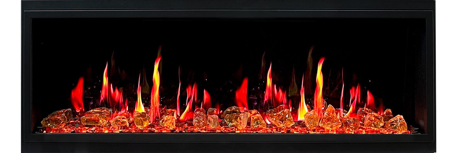 Litedeer Homes Latitude 55-inch Ultra Slim Built-in Electric Fireplace with Reflective Fire Glass ZEF55VA